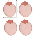 Fruit Plate Set - Strawberry Snack Serving Plates, Pink, Pack of 4 - view 3