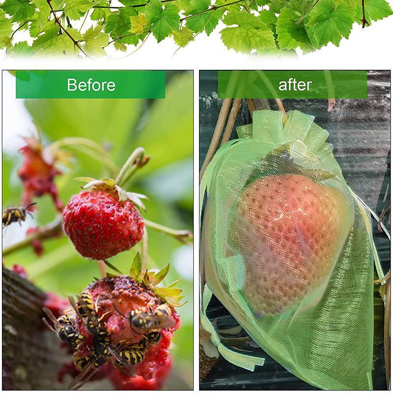 Fruit Protection Net Bags with Drawstring - 10 x 15cm, 50 Pack - view 7