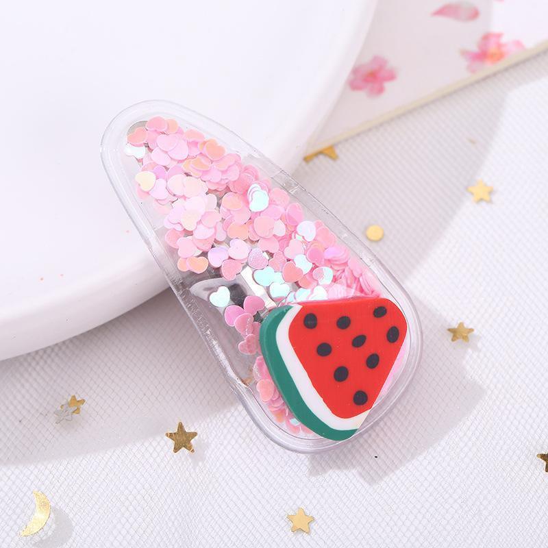 Fruit Sequin Hair Clips for Girls - Orange, Pack of 2 - view 12