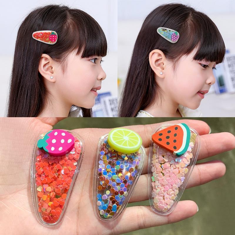 Fruit Sequin Hair Clips for Girls - Orange, Pack of 2 - view 13