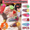 Fruit Sequin Hair Clips for Girls - Orange, Pack of 2 - view 2