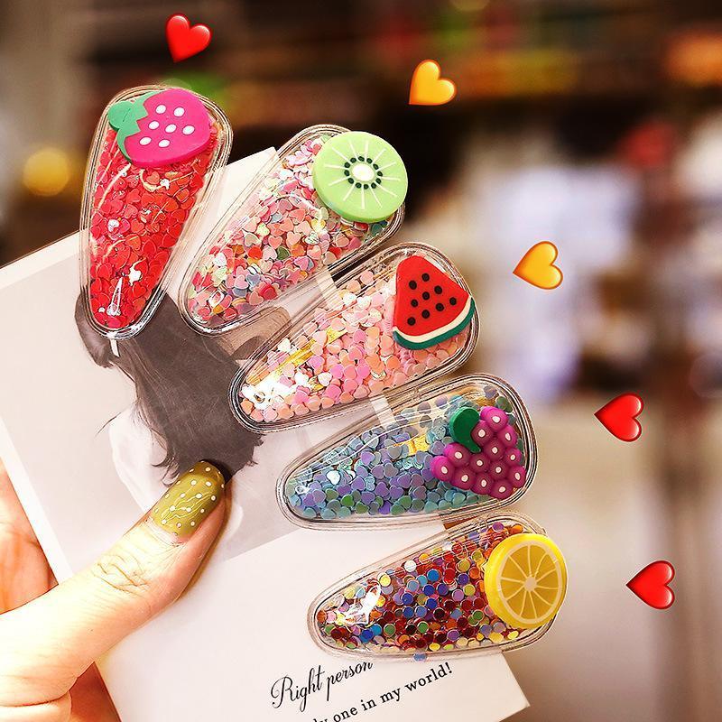 Fruit Sequin Hair Clips for Girls - Orange, Pack of 2 - view 6