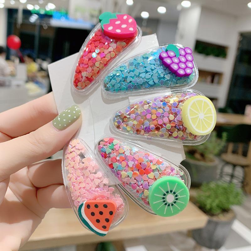 Fruit Sequin Hair Clips for Girls - Orange, Pack of 2 - view 8