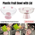 Fruit Snack Plate Dry Fruit Tray Decorative Serving Dish, Transparent with Heart Pattern
