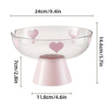 Fruit Snack Plate Dry Fruit Tray Decorative Serving Dish, Transparent with Heart Pattern - view 3