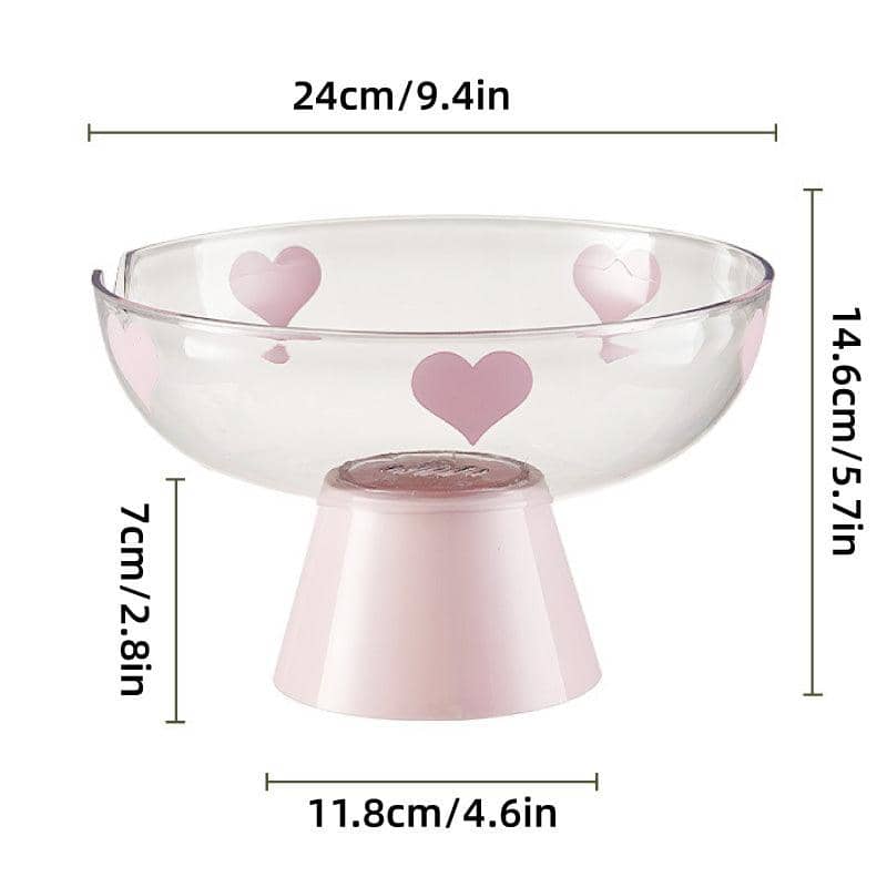 Fruit Snack Plate Dry Fruit Tray Decorative Serving Dish, Transparent with Heart Pattern - view 3