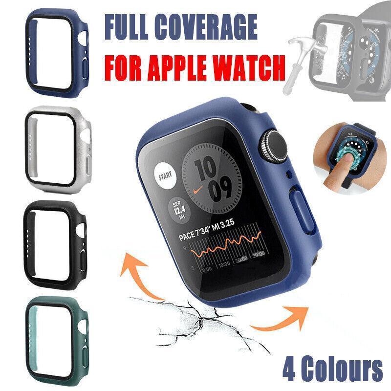 Full Cover Watch Case with Glass Screen Protector for Apple Watch 38mm - Green - view 2