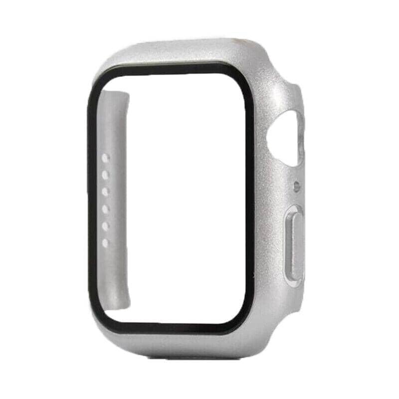 Full Cover Watch Case with Glass Screen Protector for Apple Watch 38mm - Silver