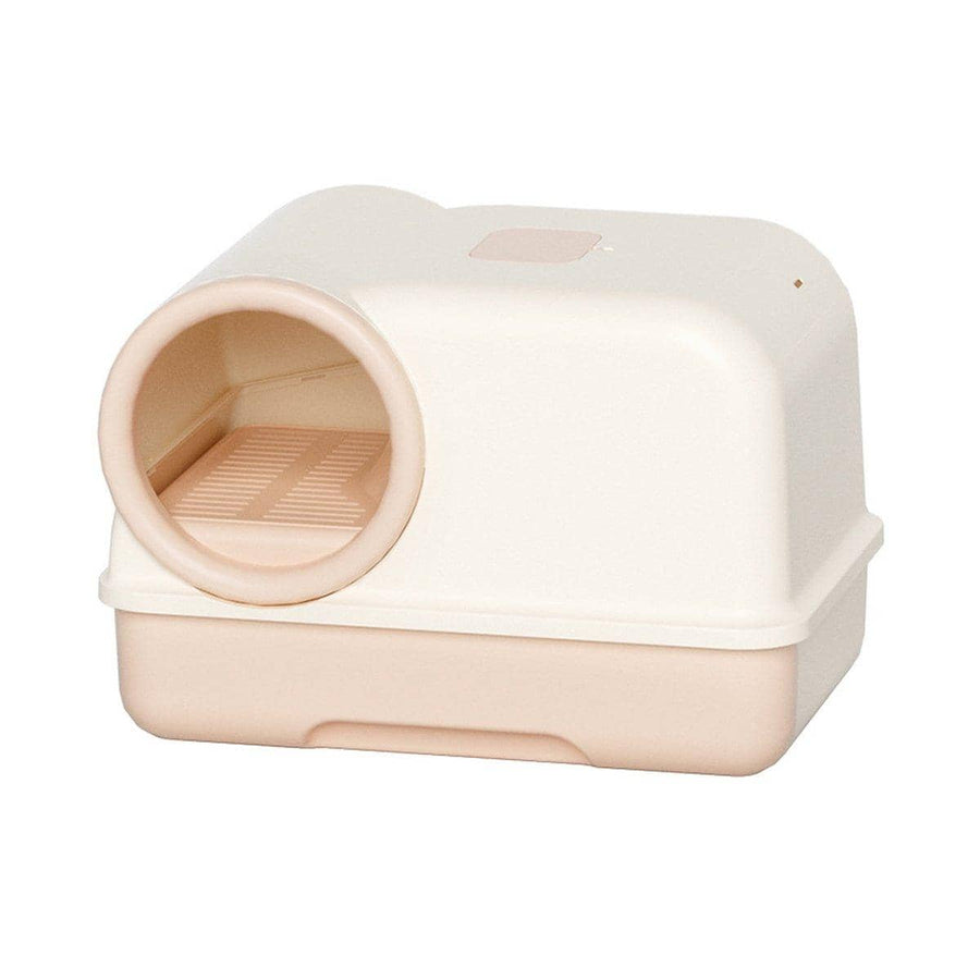 Fully Enclosed Cat Litter Box with Drawer - Yellow