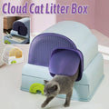 Fully Enclosed Cloud House Cat Litter Box with Pull-Out Drawer - Champagne - view 2