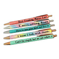 Funny Ballpoint Pen Set Glitter Office Novelty Gift - Pack of 5