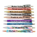 Funny Ballpoint Pen Set Glitter Office Novelty Gift - Pack of 9