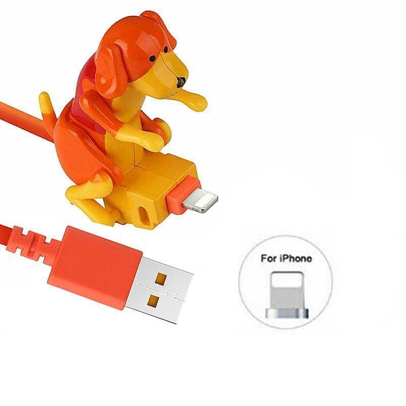 Funny Dog USB Charging Cable for iPhone - Orange