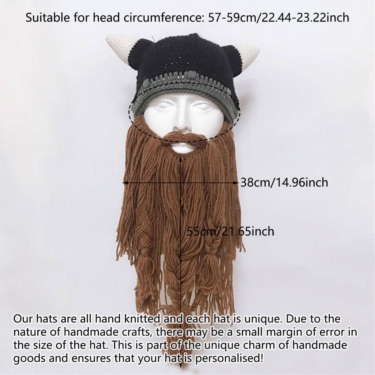 Funny Viking Beard Knitted Hat, Warm Beanie for Costume Parties - view 3