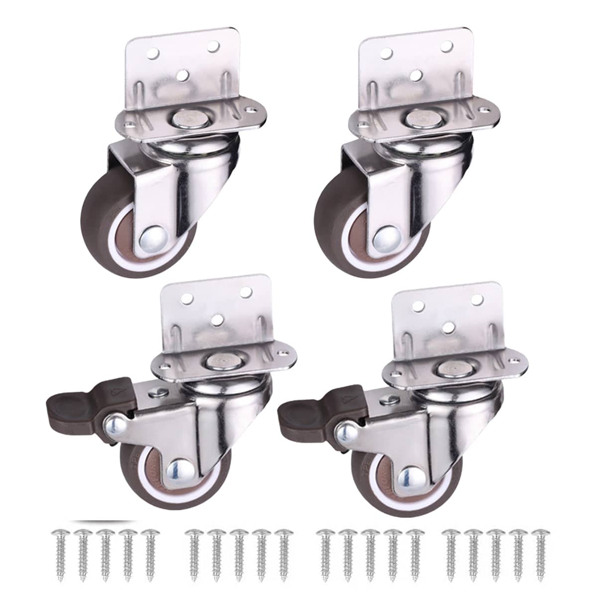 Furniture Castors L-Shaped 90 Degree, 32 mm Wheels, Set of 4 - view 2