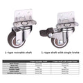 Furniture Castors L-Shaped 90 Degree, 32 mm Wheels, Set of 4 - view 3