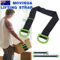 Furniture Moving Strap with Handles, 180 cm, Black and Green