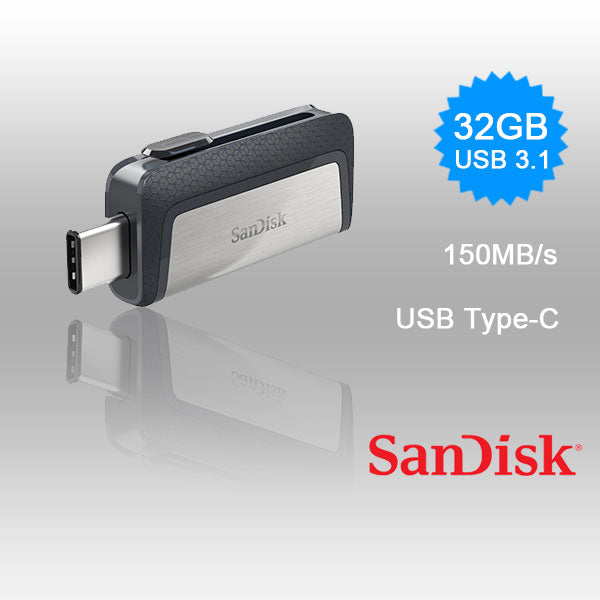 SANDISK ULTRA 32GB SDDDC2-032G Dual USB Drive Type-C 3.1 - SuperSaverAU - view 1