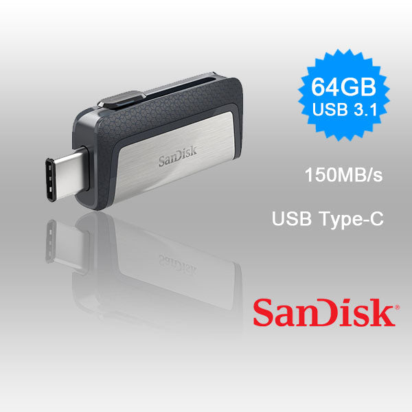 SanDisk Ultra 64GB Dual USB 3.1 Flash Drive with Type-C and Type-A Connectors