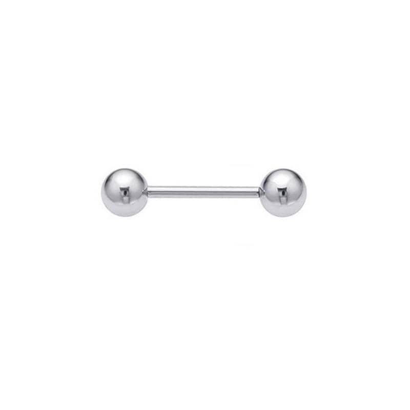 G23 Titanium Straight Barbell Piercing Jewellery - 10 mm, Silver