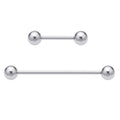 G23 Titanium Straight Barbell Piercing Jewellery - 10 mm, Silver - view 3