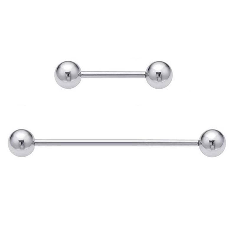 G23 Titanium Straight Barbell Piercing Jewellery - 10 mm, Silver - view 3