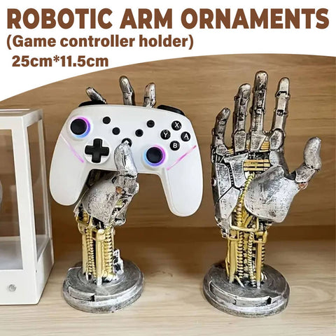 Gamepad Stand Robotic Arm Ornament, Silver and Gold Controller Holder