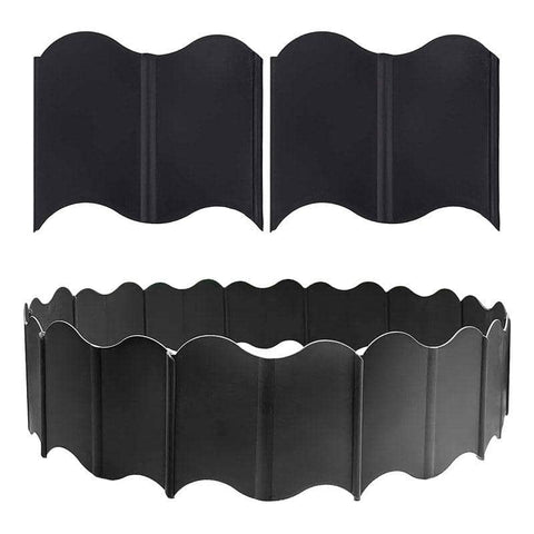 Garden Edging Fence Panels, 20 Pack - Black