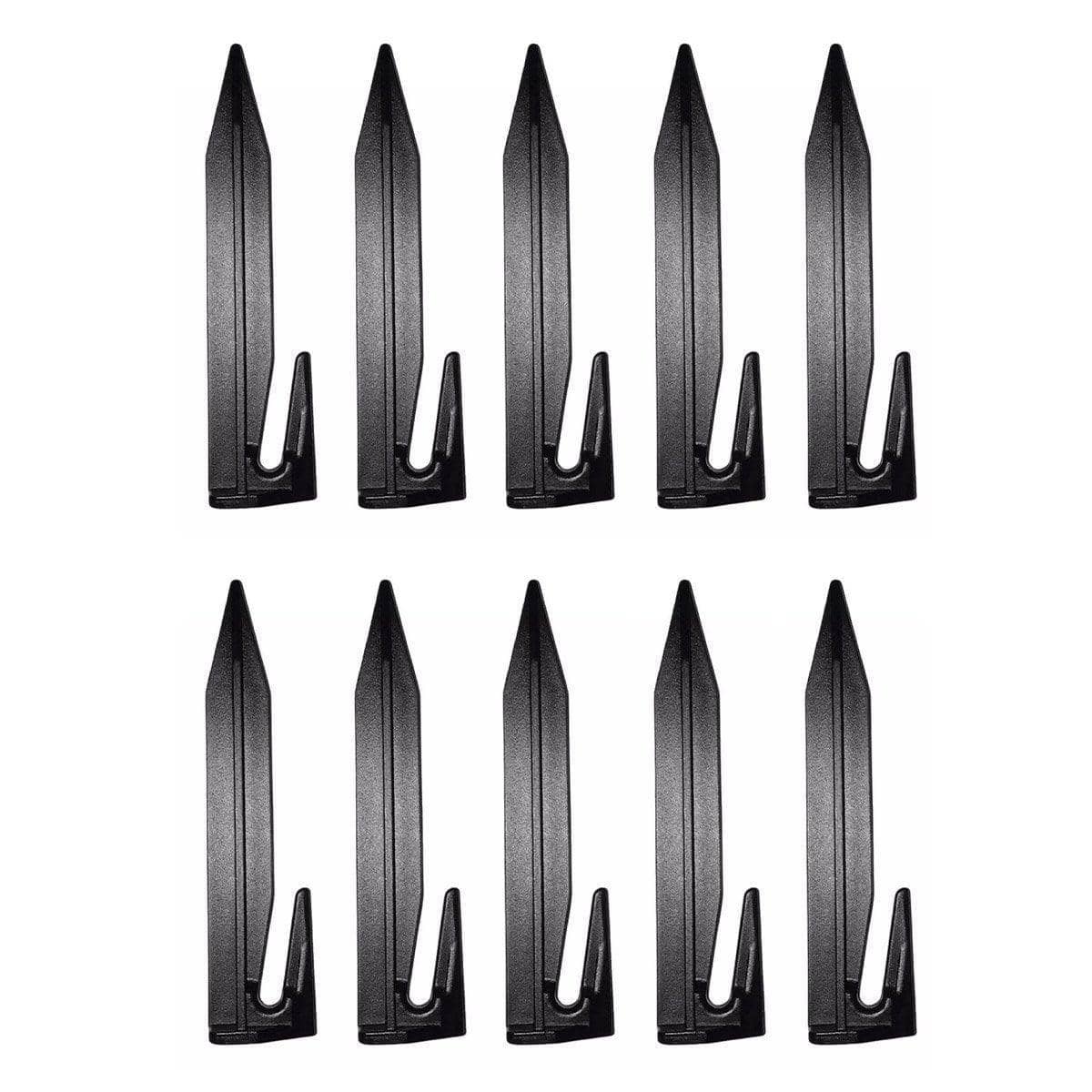 Garden Ground Pegs for Mower Boundary and Netting, 8.5 cm, Pack of 10 - Black