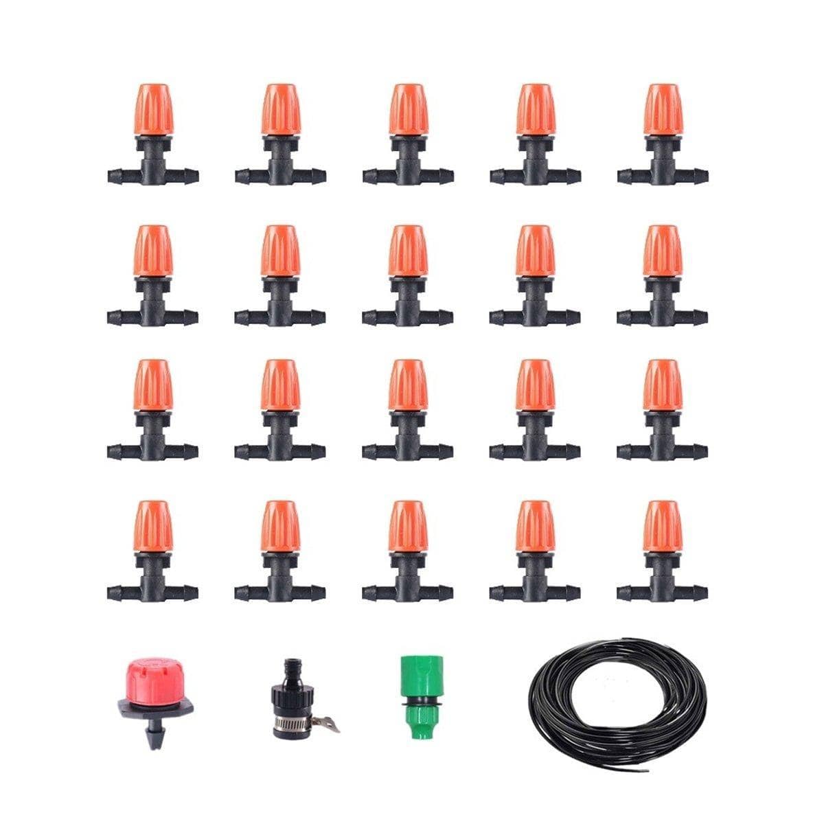 Garden Irrigation Kit with Adjustable Spray Heads - 20 m Tubing, 20 Spray Heads