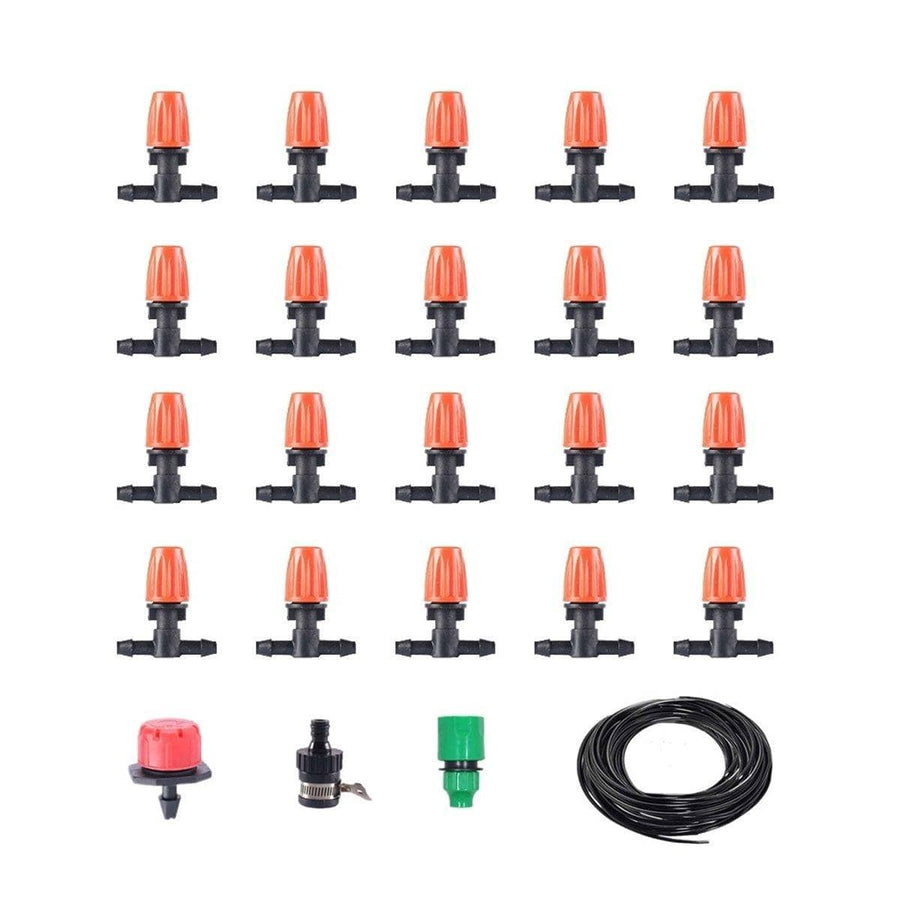 Garden Irrigation Kit with Adjustable Spray Heads - 20 m Tubing, 20 Spray Heads