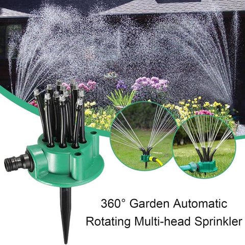 Garden Lawn Sprinkler, 360 Degree Automatic Multi-Head Irrigation