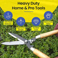 Garden Pruning Shears with Wooden Handle Trimming Sharp Durable Rust-Proof - 51 cm - view 4