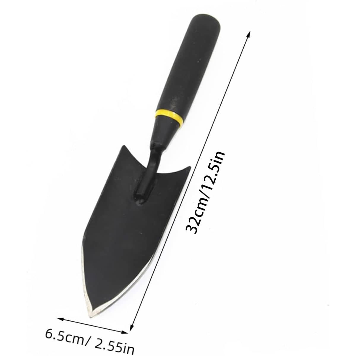 Garden Shovel with Resin Rubber Grip, 32 cm, Black and Yellow - view 3