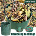 Garden Waste Bags 8 Pack 272L Reusable Heavy Duty Leaf Collection Sacks - Green
