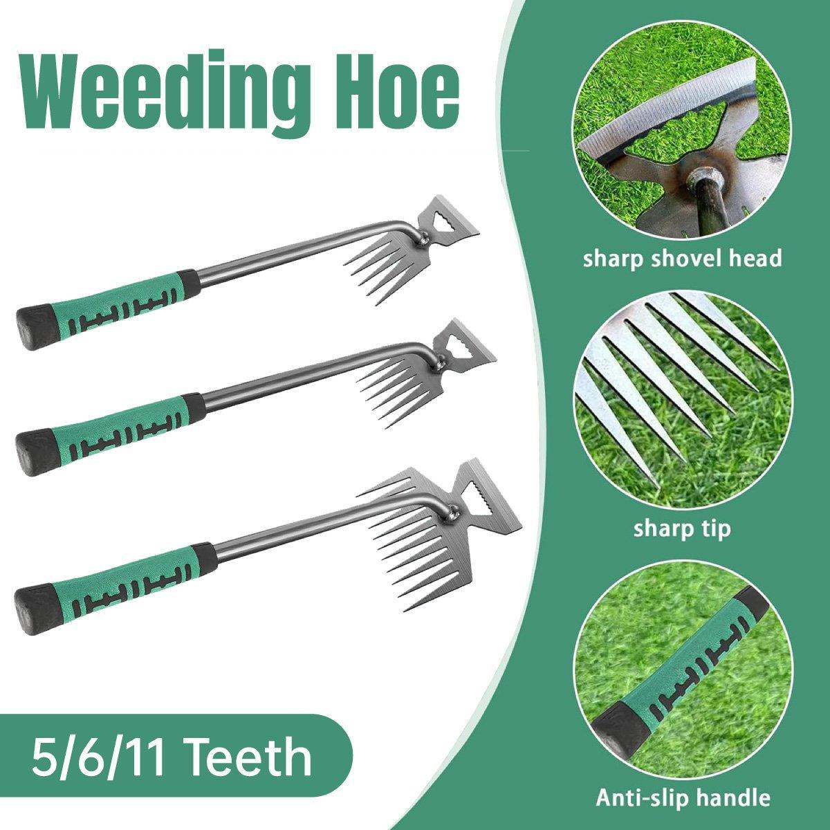 Garden Weeding and Digging Tool with Anti-Slip Handle - 11 Teeth - view 2