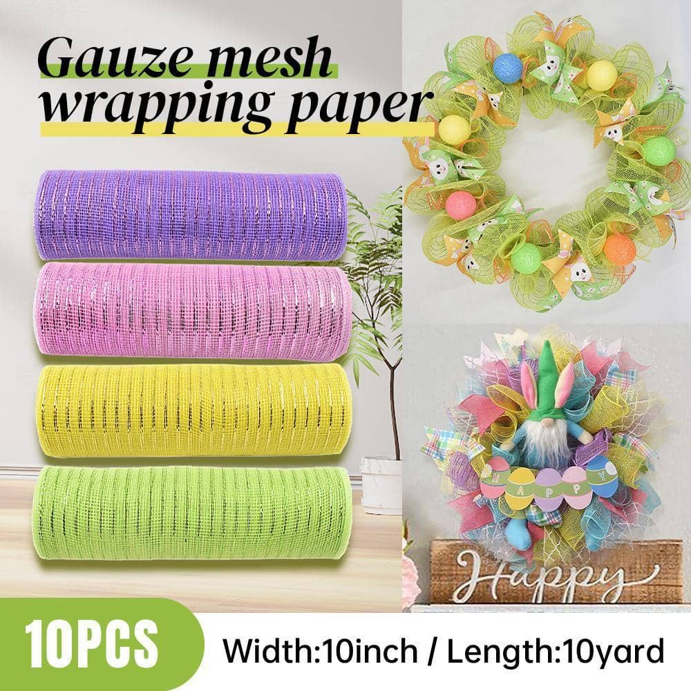 Gauze Mesh Flower Bouquet Wrap, 25.4 cm x 9.14 m Roll - Light Green - view 2