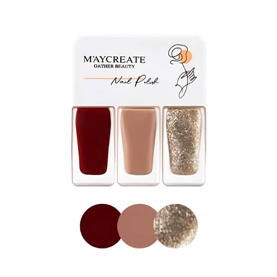 Gel Nail Polish Trio Set, 3 x 4g Bottles - Shade 02