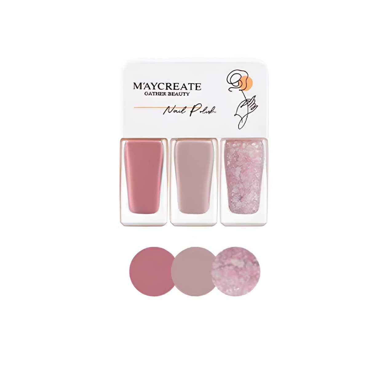 Gel Nail Polish Trio Set, 3 x 4g Bottles - Shade 14