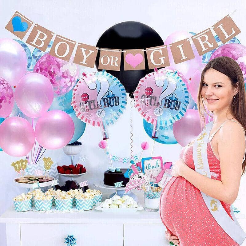 Gender Reveal Party Kit, 93 Piece Set with Balloons and Banner - view 4