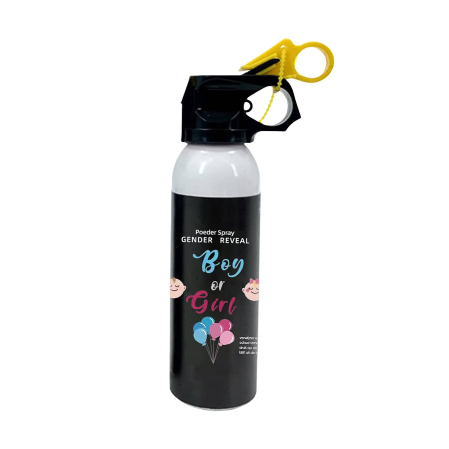 Gender Reveal Powder Blaster Spray - Pink Powder, Black Bottle