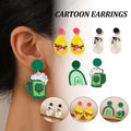 Geometric Acrylic Stud Earrings - White - view 2