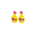 Geometric Acrylic Stud Earrings - Yellow