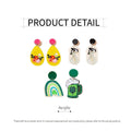 Geometric Acrylic Stud Earrings - Yellow - view 4