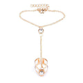 Geometric Hollow Arrow Ring Bracelet, Finger Chain - Gold