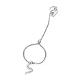 Geometric Hollow Arrow Ring Bracelet, Finger Chain - Silver