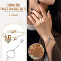 Geometric Hollow Arrow Ring Bracelet, Finger Chain - Silver - view 2