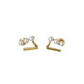 Geometric Pattern Stud Earrings with Pearl Accents for Girls and Women - view 2