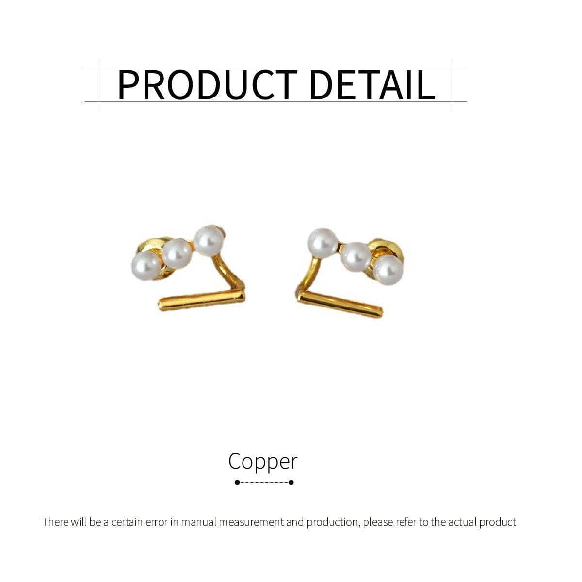 Geometric Pattern Stud Earrings with Pearl Accents for Girls and Women - view 3