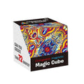 Geometric Puzzle Cube, 2.4 Inch (6.1 cm) - Flame Pattern